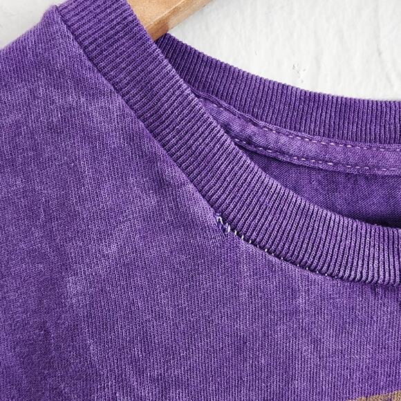 Urban Outfitters Johnny Cash T-Shirt Purple Acid Wash Graphic Tee Medium - Picture 7 of 8